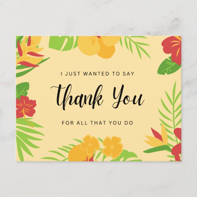 Cartão Postal Obrigado por tudo o que você faz (Frente)