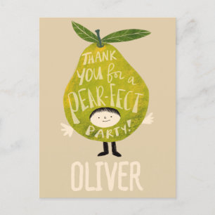 Cartão Postal Obrigado por uma festa de pera-feta desenho engraç