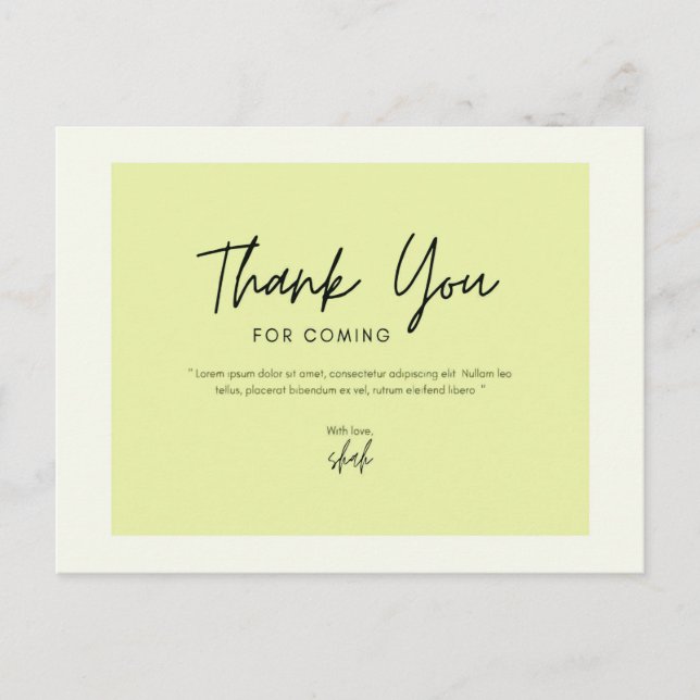 Cartão Postal Obrigado por vir (Frente)