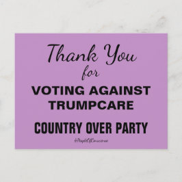 Cartão Postal Obrigado por Votar Contra o TrumpCare Resistir