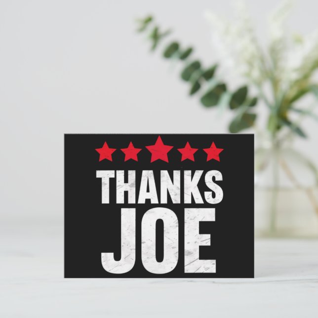 Cartão Postal Obrigado Presidente Obrigado Joe Biden Obrigado Jo (Em pé/Frente)