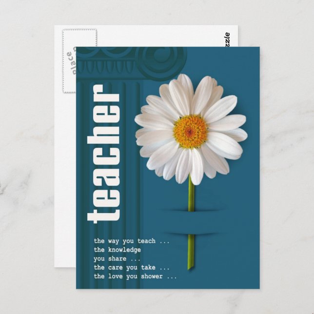 Cartão Postal Obrigado Professor. Cartão-postal Design da margar (Frente/Verso)