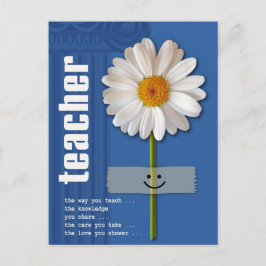 Cartão Postal Obrigado Professor. Smiling Daisy