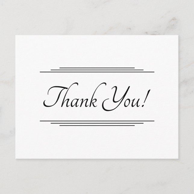 Cartão postal "Obrigado!" que chama a atenção (Frente)