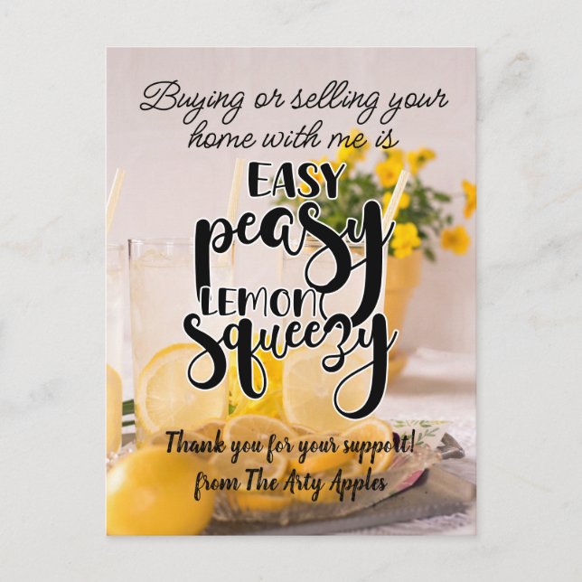 Cartão Postal obrigado que você apresente o marketing imobiliári (Frente)