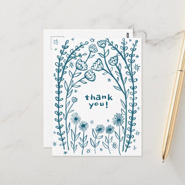 CARTÃO POSTAL OBRIGADO, SENHORA, SENHOR. (Frente/Verso In Situ)