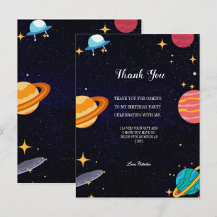 Cartão Postal Obrigado temas de espaço de festa de aniversário
