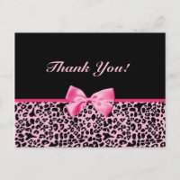 Obrigado Trendy Pink E Black Leopard Ribbon
