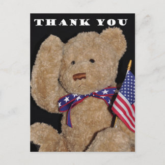 Cartão Postal Obrigado, Urso De Teddy Patriótico