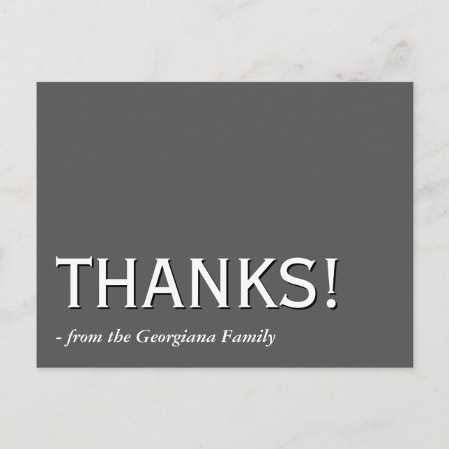 Cartão postal "OBRIGADO!" Vintage e Antigo (Frente)