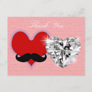 Cartão Postal obrigado você - casamento