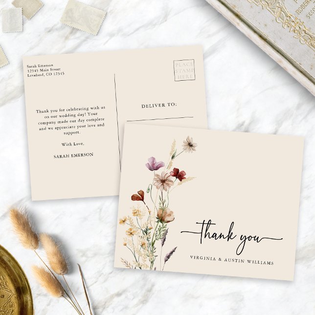 Cartão Postal Obrigado Wildflower (Thank You Wildflower Postcard
)