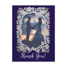 Obrigados De Casamento De Aves De Cinza Azul De Ma