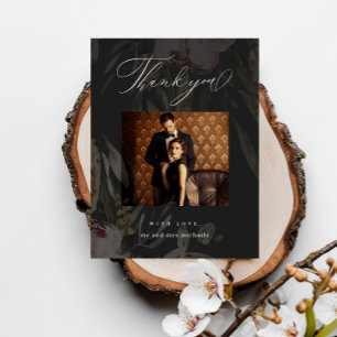 Cartão Postal Obrigados De Casamento De Foto Da Sobreposição Flo