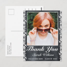 Cartão Postal Obrigados de Fotografia para Graduação de Lace Bra