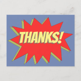 Cartão Postal Obrigados de quadrinhos super-heróis