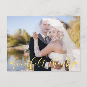 Cartão Postal Obrigados Dourados de CASAMENTO Frente/Traseira Fo