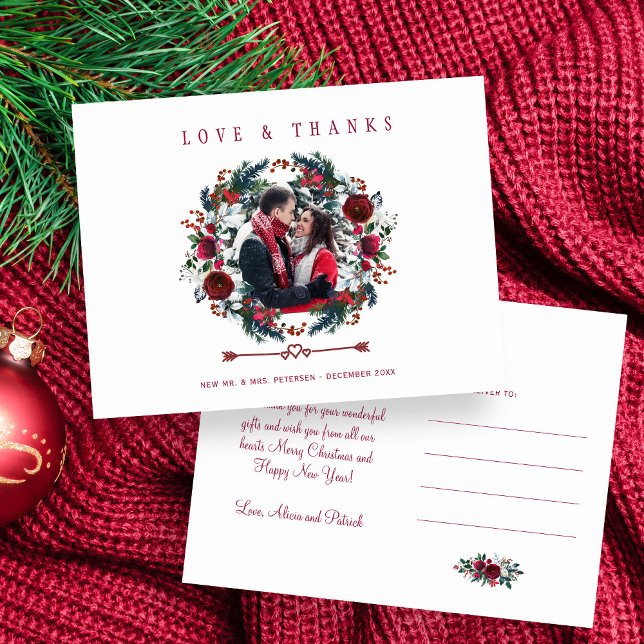 Cartão Postal Obrigados e amor Casamento Russo de inverno Obriga (Criador carregado)