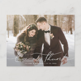 Cartão Postal Obrigados e amor Casual Casual Casual Casamento Ob