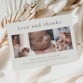 Cartão Postal Obrigados e amor Colagem de fotos Novo bebê Obriga