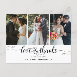 Cartão Postal Obrigados E Amor Colagem Fotográfica Obrigado