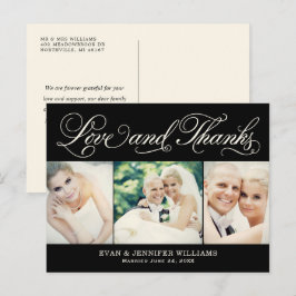 Cartão Postal Obrigados e amor Foto de casamento negro