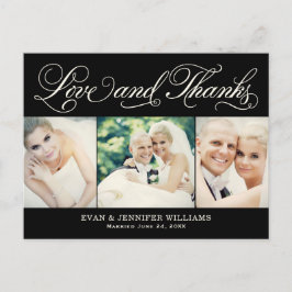 Cartão Postal Obrigados e amor Foto de casamento negro