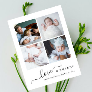 Cartão Postal Obrigados e amor moderno Chá de fraldas de fotos O