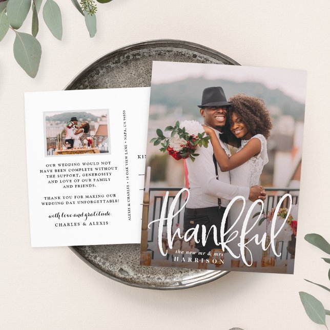 Cartão Postal Obrigados esboçados | Foto De Casamento Obrigado (Criador carregado)