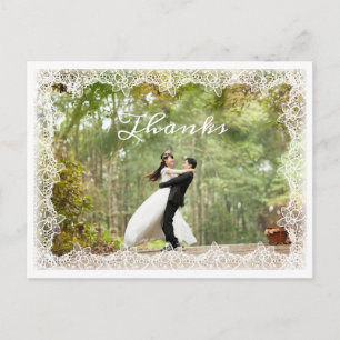 Cartão Postal Obrigados Fotográficos de Casamento Trimados com C