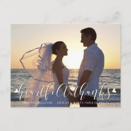 Cartão Postal OBRIGADOS HEARTFELT de Script de Casamento Fotos F