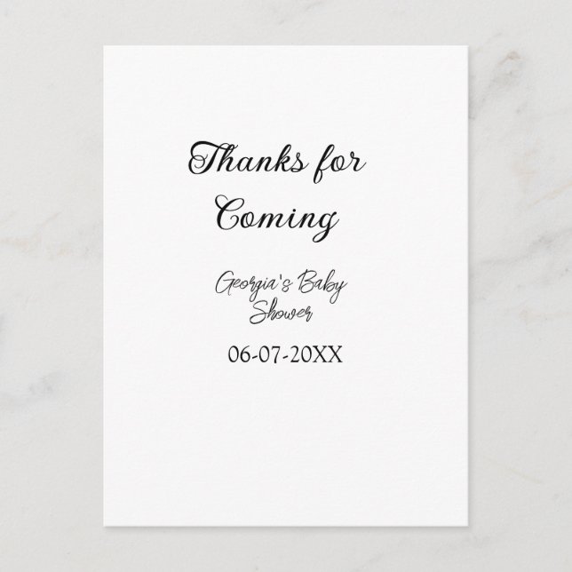 Cartão Postal Obrigados para o próximo chá de fraldas, um simple (Frente)