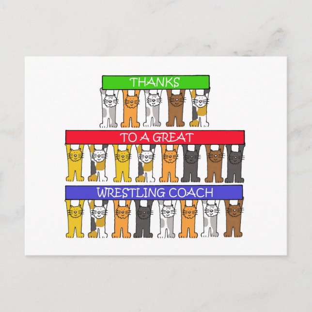 Cartão Postal Obrigados para o treinador de Luta (Frente)