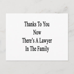 Cartão Postal Obrigados para você agora há um advogado na famíli