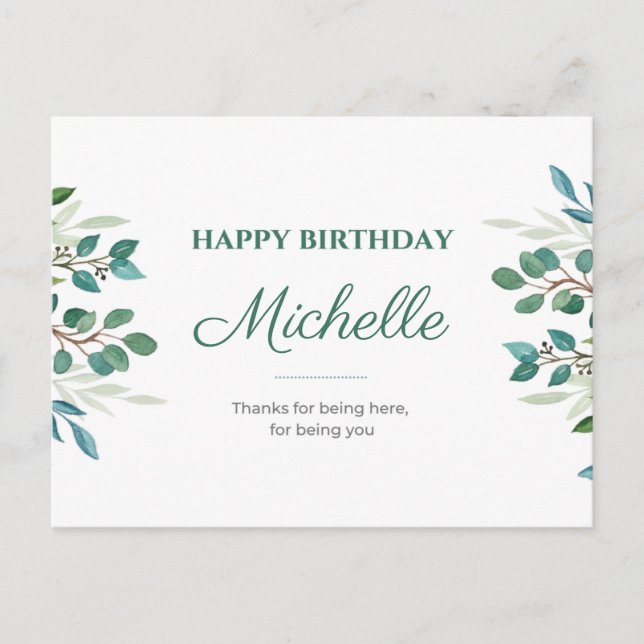 Cartão Postal Obrigados por estar aqui, por ser você Aniversário (Frente)