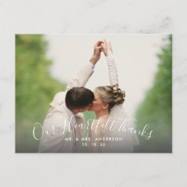 Cartão Postal Obrigados Sensíveis de Script 2 Casamento Fotográf