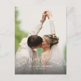 Cartão Postal Obrigados Sensíveis de Script 2 Casamento Fotográf