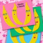 Cartão Postal OBRIGADOS Um BUNCH Bananas Engraçadas Obrigado<br><div class="desc">Veja esta arte doce e colorida,  feita por mim para você! Sinta-se livre para adicionar seu próprio texto ou alterar as cores. Visite meu compro para mais ou me avise se quiser algo personalizado.</div>