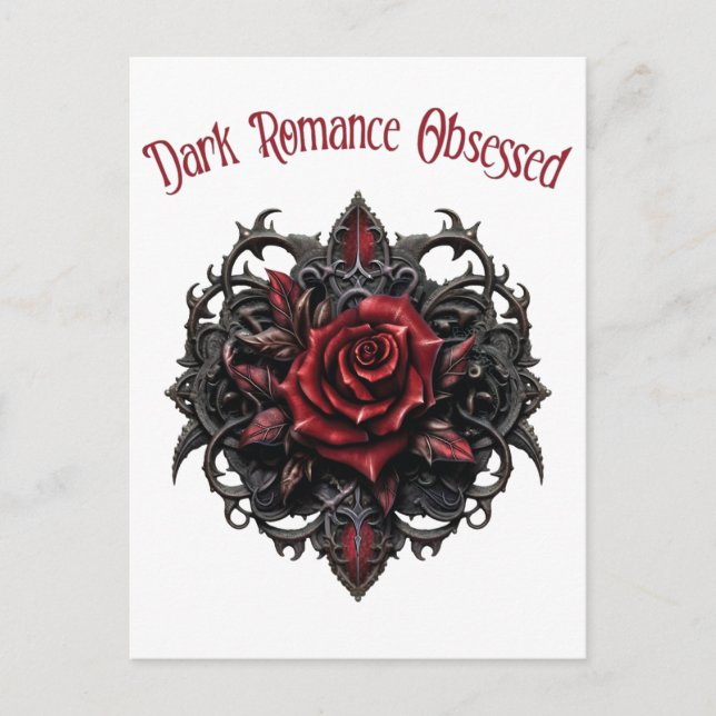 Cartão Postal Obsedado com Romance Sombrio (Frente)