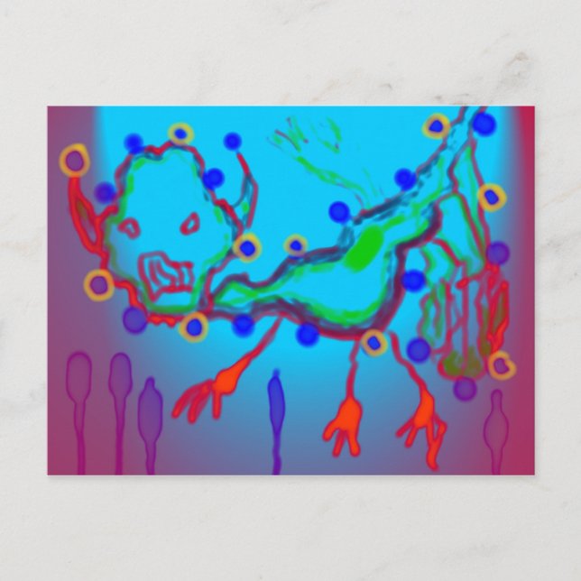 Cartão Postal Observação do espírito de Tengu (Frente)