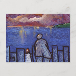 CARTÃO POSTAL OBSERVANDO O SOL COM O AVÓ