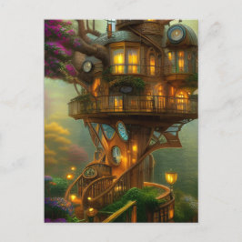 Cartão Postal Observatório Steampunk Treehouse