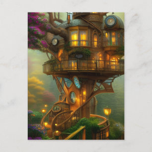 Cartão Postal Observatório Steampunk Treehouse
