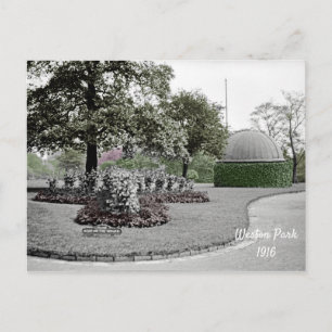 Cartão Postal Observatório Weston Park Sheffield Inglaterra 1916