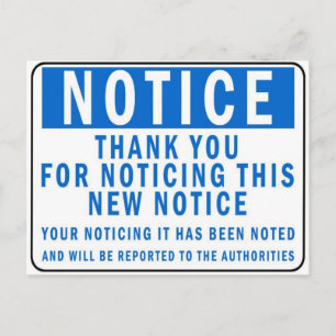 Cartão Postal Observe a notificação