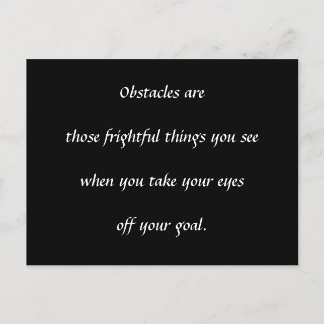 Cartão Postal Obstáculos (Frente)