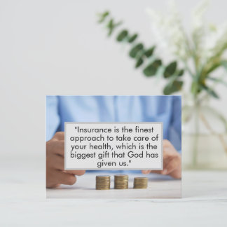 Cartão Postal Obtenha um seguro agora pelo bem da sua vida.