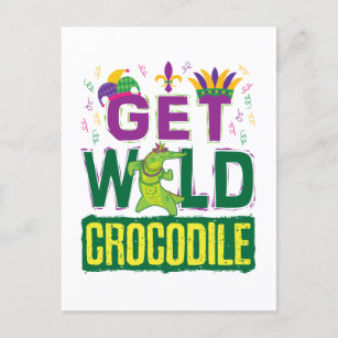 Cartão Postal Obter crocodilo selvagem Mardi Gras Alligator