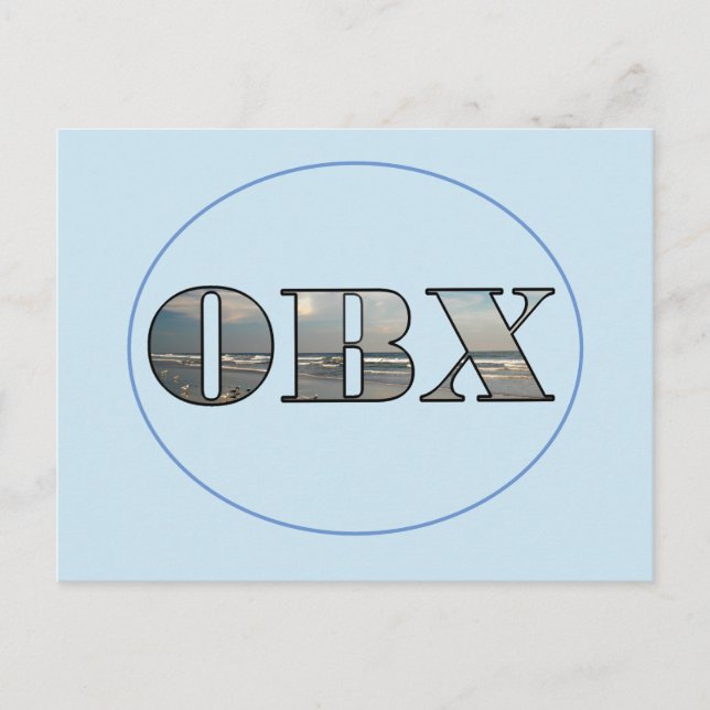 Cartão Postal OBX Beach Text (Frente)
