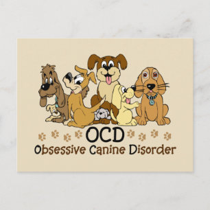 Cartão Postal OCD Perturbação Canina Obsessiva Sobrevoando Cão